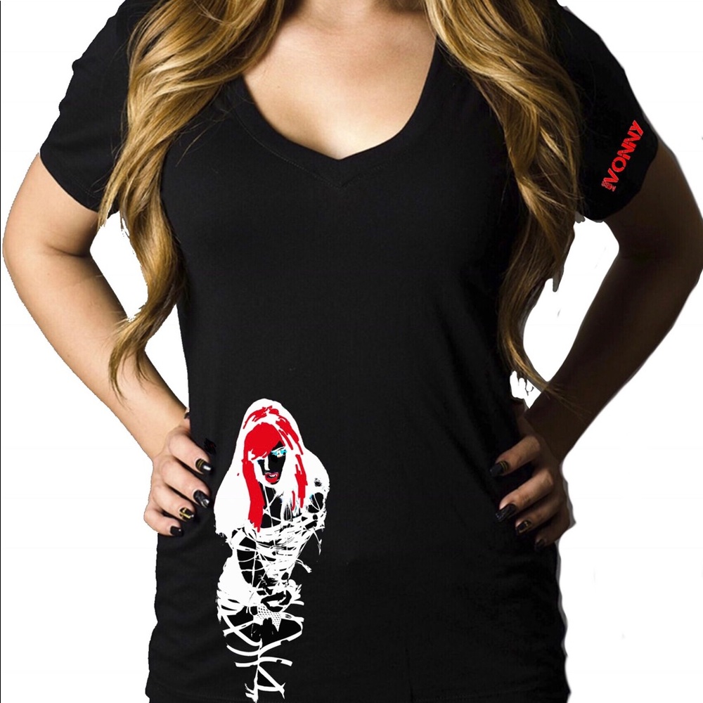 Miss Vonny deep v teez Black